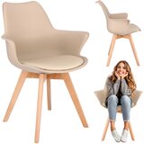 Jumi Stol ORLEAN, skandinavski, umetna masa, bež eko usnje, (21888364) | Shoptok.si