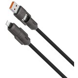 Ksix kabel USB-A/USB-C na USB-C/Lightning 240W, ul. br. punj., pleteni, 1m,crni | shoptok.hr