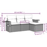  4-dijelni set vrtnih sofa s jastucima bež od poliratana | shoptok.hr