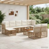  Set vanjskih sofa 10 kom. Prirodna i krema bijela Poliester | shoptok.hr