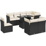  9-dijelni set vrtnih sofa s jastucima crni od poliratana | shoptok.hr