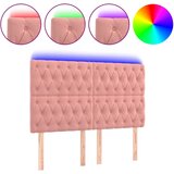 The Living Store led posteljno vzglavje roza 160x7x118/128 cm žamet - led vzglavje, (21495315) | Shoptok.si