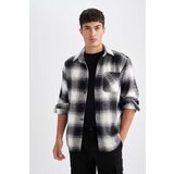 Defacto Regular Fit Polo Collar Plaid Flannel Long Sleeve Shirt Cene