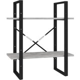 vidaXL Knjižna omara 2-nadstropna betonsko siva 60x30x70 cm iverna pl., (20706037) Cene