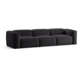 Cosmopolitan Design Temno siva sedežna garnitura iz rebrastega žameta 364 cm Bergano – | Shoptok.si