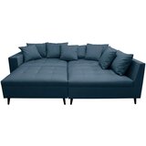 MID.YOU Ecksofa inkl. Hocker, mikrovlakna temno modra | Shoptok.si