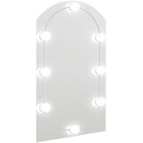  Ogledalo s LED svjetlima 70 x 40 cm stakleno u obliku luka | shoptok.hr