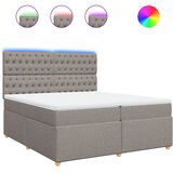 vidaXL Box spring postelja z vzmetnico taupe 200x200 cm blago, (21307962) | Shoptok.si