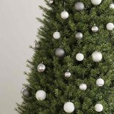  120-dijelni set božićnih kuglica s vrhom 300 LED bijelo-sive | shoptok.hr