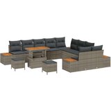  13-delna vrtnarska sofa z blazinami siva poli ratan akacija | Shoptok.si