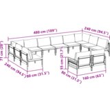vidaXL Sjedeća garnitura za vrt 12 pcs Antracit Čelik | shoptok.hr