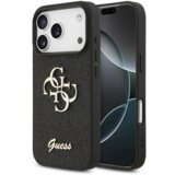 Guess GUHCP17LHG4SGK silikonski ovitek za iPhone 17 Pro - črn z bleščicami in zlatim logom u