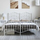  Metalni okvir kreveta uzglavlje i podnožje bijeli 135 x 190 cm | shoptok.hr