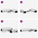  Set vanjskih sofa 8 kom. Prirodna i svjetlosiva Poliester | shoptok.hr