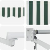 vidaXL Automatska uvlakača tenda zelena i bijela 300x250 cm | shoptok.hr