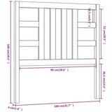  Posteljno vzglavje črno 106x4x100 cm trdna borovina, (20644542) | Shoptok.si