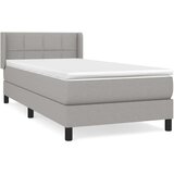  Box spring postelja z vzmetnico svetlo siva 90x200 cm blago, (20898564) | Shoptok.si