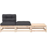  Vrtna sofa bez naslona za ruke s jastucima i tabureima Smeđa | shoptok.hr