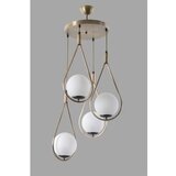 Opviq Damla 4 Lü Tepsili Beyaz Camlı Eskitme Sarkıt WhiteCopper Chandelier | ePonuda.com