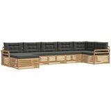 Set vanjskih sofa 7 kom. Bijela i antracit Smeđa 408 x 170,5 x 73 cm | Shoptok.si