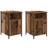 vidaXL Nočna omarica 2 pcs Star les 40 x 42 x 60 cm Konstruiran les, (5000107097) | Shoptok.si