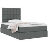  Krevet s od storage Tamno siva 120 x 190 cm Lažna koža | shoptok.hr