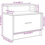  Noćni ormarić s ladicom crni hrast 51x31x47 cm | shoptok.hr