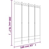 Sobna pregrada s 4 panela crna 160 x 200 cm od tkanine | Eponuda.ba