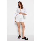 Trendyol Shorts - White - High Waist Cene