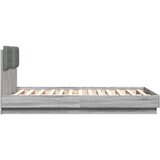  Posteljni okvir z vzglavjem in LED svetlo siva sonoma 135x190cm, (21081967) | Shoptok.si