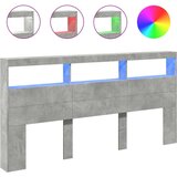 Ormarić za uzglavlje LED svjetlima boja betona 200x17x102 cm | shoptok.hr