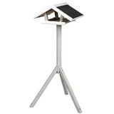  Hranilica za ptice natura sa postoljem, borovo drvo, 46 × 22 × 44 cm/1,15 m siva/bela | Eponuda.com