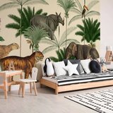  Foto tapeta - Jungle Land With Animals in the Style of Old Engravings 400x280 Premium | shoptok.hr
