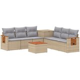  Set sofe 8 kom. Bež i svijetlo siva Poli Rattan i čelik | shoptok.hr