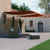 vidaXL Avtomatska tenda LED + senzor 600x300 cm oranžna/rjava | Shoptok.si