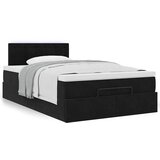vidaXL Otomanski okvir kreveta s madraca crni 120x190 cm baršunasti | shoptok.hr