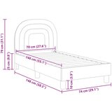  Okvir kreveta za malu djecu s naslonom Krema 70 x 140 cm Baršun | shoptok.hr
