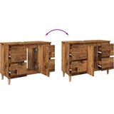 vidaXL Omarica za umivalnik starinski les 80x33x60 cm inženirski les | Shoptok.si