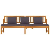  Dnevni ležaj sa sivim jastukom 200x60x75cm masivno drvo bagrema | shoptok.hr