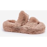 Boto Womens Fur Slippers On Platform Khaki Talfedi | Shoptok.si