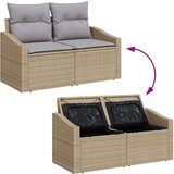  Set od 8 dijelova vrtnog kauča s jastučićima Bež Poliratan Akacija | shoptok.hr