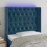  LED uzglavlje tamnoplavo 103x16x118/128 cm baršunasto | Eponuda.com