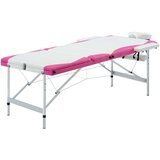 stol za masažu s 3 zone aluminijski bijelo-ružičasti | shoptok.hr