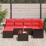  Set sofe 7 kom. Smeđa poliratan | shoptok.hr