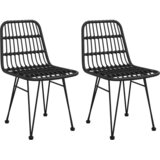 Vrtne stolice 2 kom crne 48 x 62 x 84 cm od PE ratana | shoptok.hr
