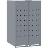  Spremište za 6 kanta za otpad sivo 414 x 79 x 117 cm čelično | shoptok.hr
