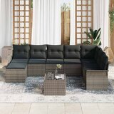  Sjedeća garnitura za vrt 9 kom. Crna Poli ratan Siva 297,5 x 187,5 x 85 cm | shoptok.hr