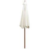  Suncobran 270 x 270 cm s drvenim stupom krem bijeli | Eponuda.ba