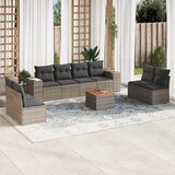 vidaXL 9-dijelni set vrtnih sofa od poliratana s jastucima sivi Cijene