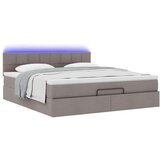 vidaXL Otomanski posteljni okvir z vzmetnico taupe 160x200 cm blago | Shoptok.si